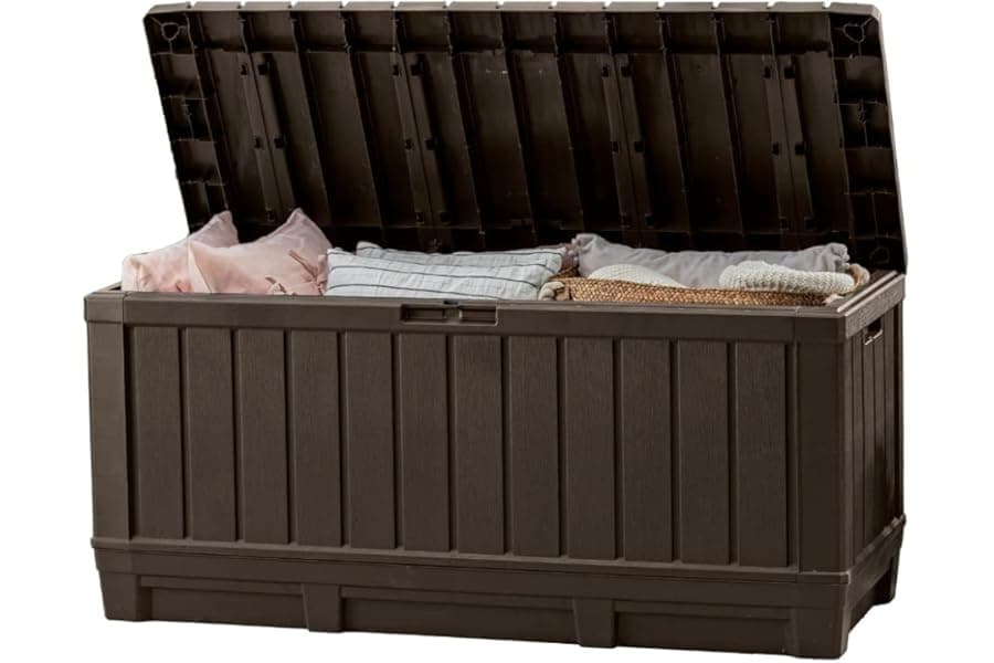 Large Outdoor Resin Storage Deck Box - 92 Gallon