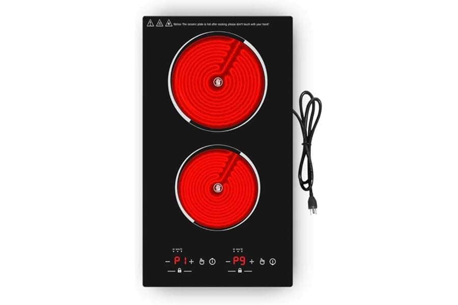 2-Burner Electric Cooktop 12 Inch Radiant Stove Top