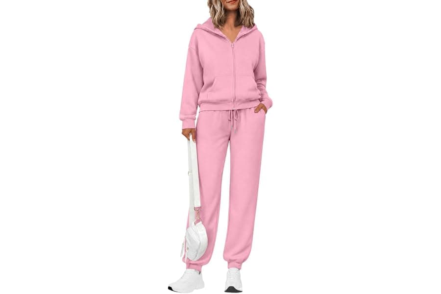 2-Piece Sweat Set Zip Up Hoodie Tracksuit