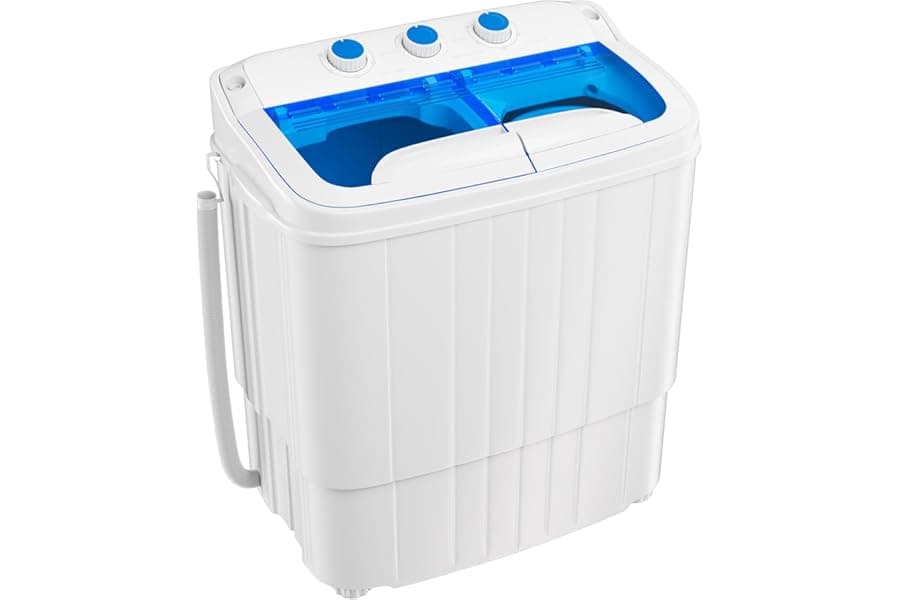 Portable Twin-Tub Washing Machine with Spinner Dryer