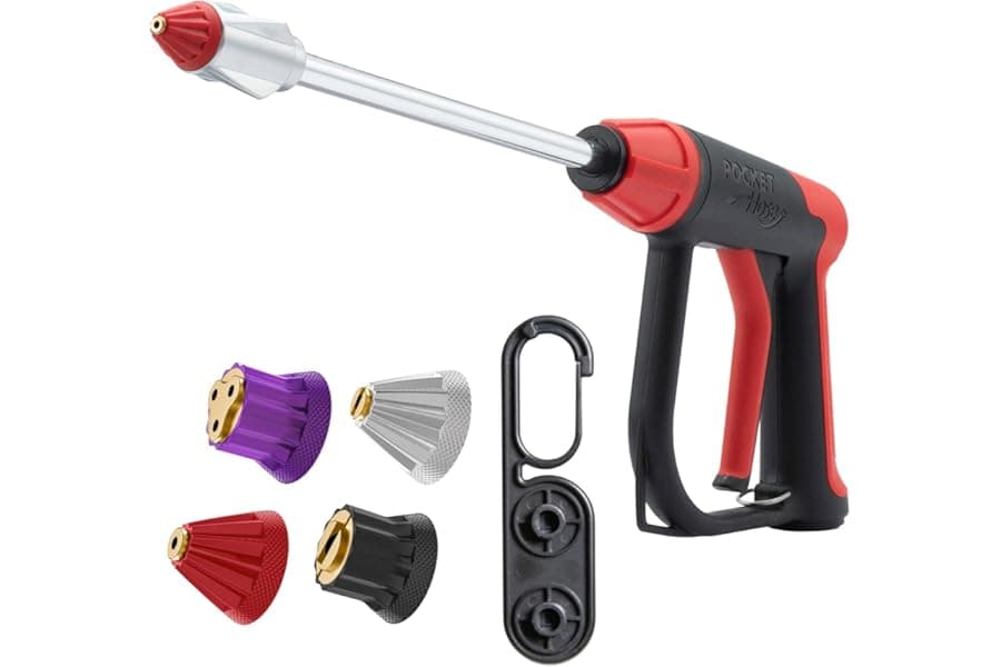 High-Pressure Garden Hose Cleaner with 4 Tips