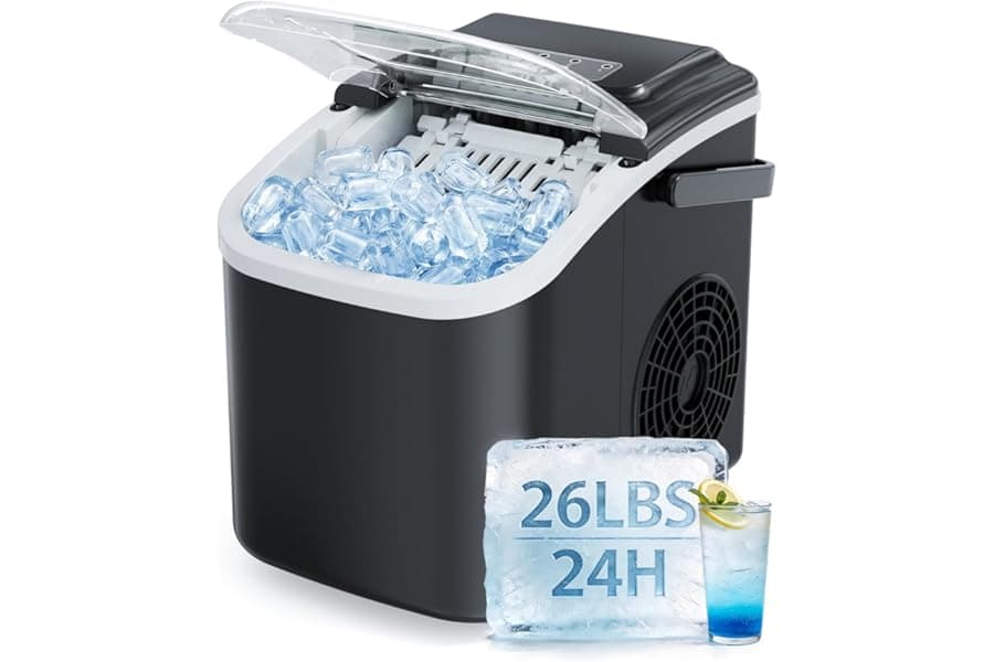 Portable Countertop Ice Maker, 26lbs Daily Output