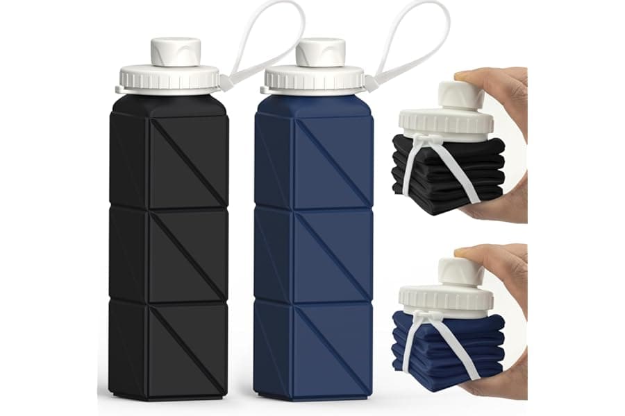 Collapsible Water Bottle 20.6oz Silicone Portable Travel