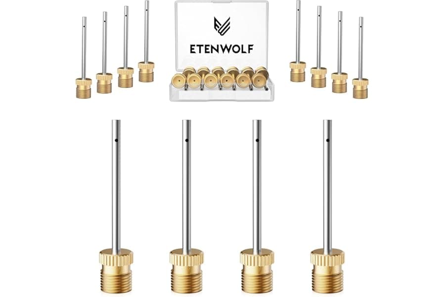 12 Pack Brass Ball Pump Needles - Heavy Duty