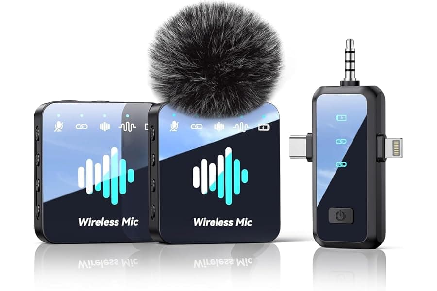 Wireless Lavalier Mic for iPhone with Noise Canceling