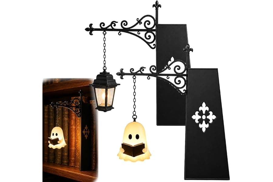 Ghost Bookshelf Lantern: Cute LED Nightlight for Home