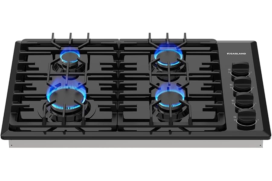 30-Inch 4-Burner Gas Cooktop with Cast Iron Grates