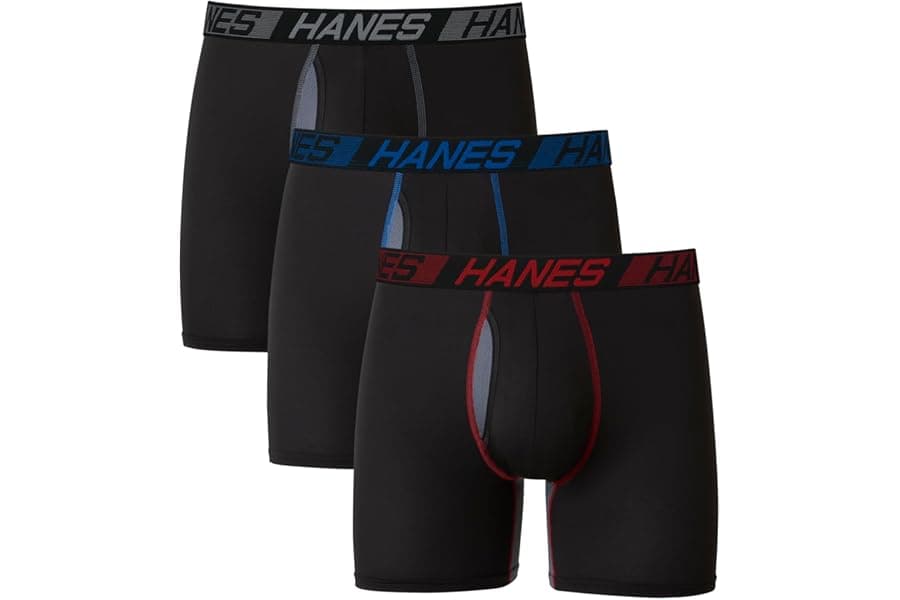 3-Pack Men's Boxer Briefs with Support Pouch