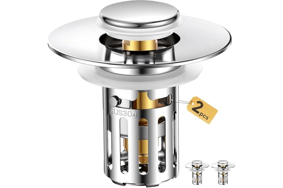 Best Bathroom Sink Stopper-All Metal Sink Stopper-Universal Fit 99% Bathroom Sink Stopper With Removable Stainless Steel Hair Catcher-Bathroom Sink Drain Strainer For Drain - Top Picks for 2026