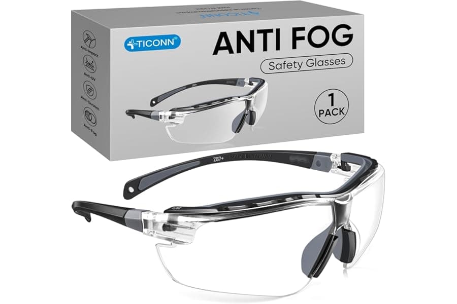 Anti-Fog Safety Glasses with UV Protection