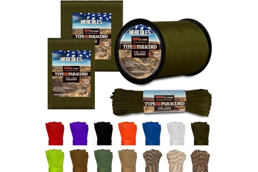 550 Paracord Rope for Camping & Survival - 50ft