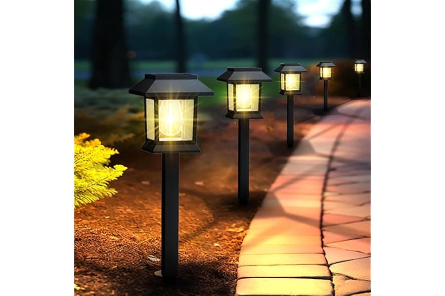 Solar Pathway Lights Outdoor - 6 Pack Waterproof