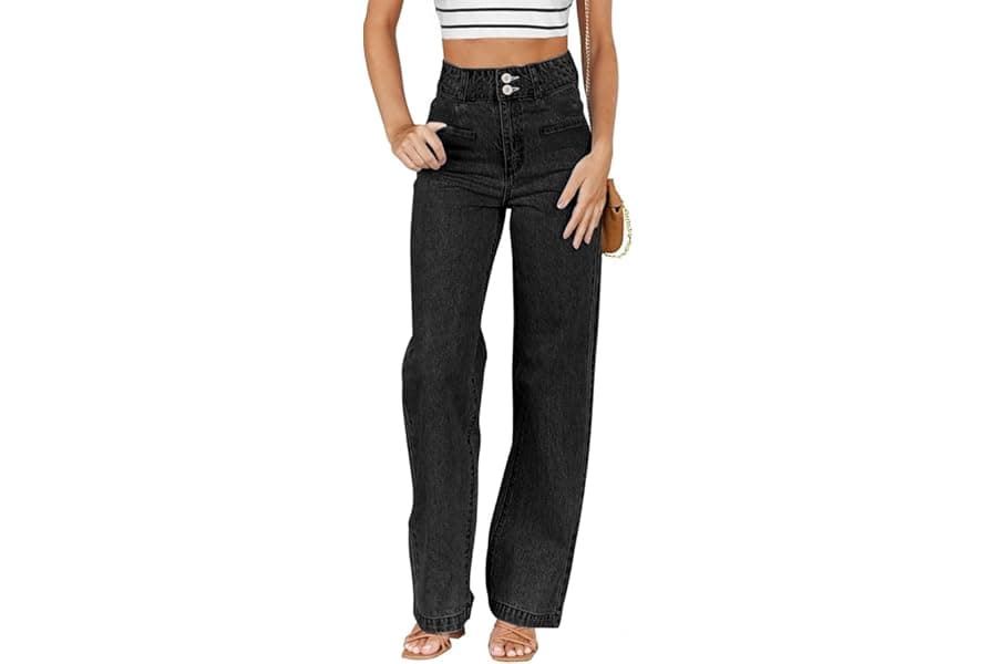 High Waisted Stretchy Wide Leg Jeans for Women 2026