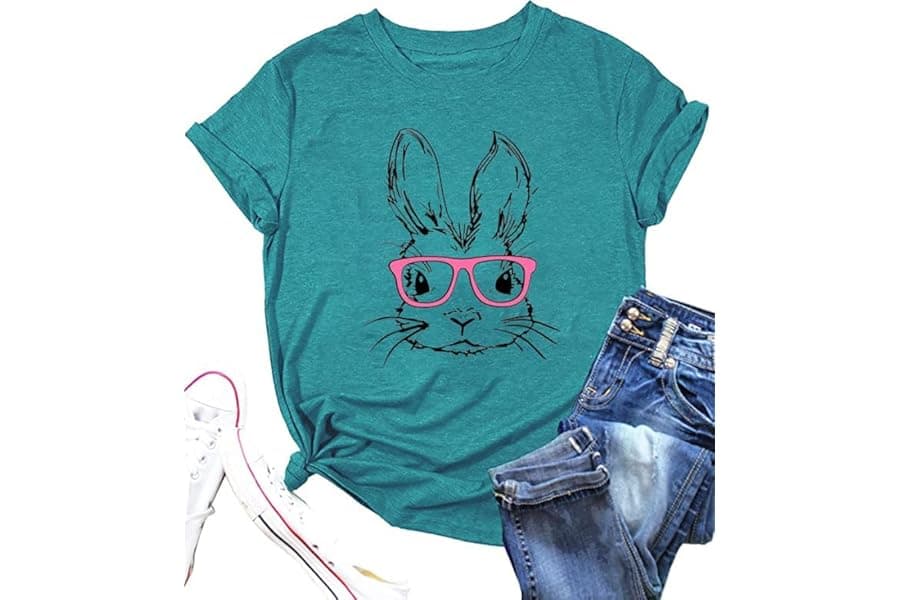 Funny Bunny Leopard Print T Shirt