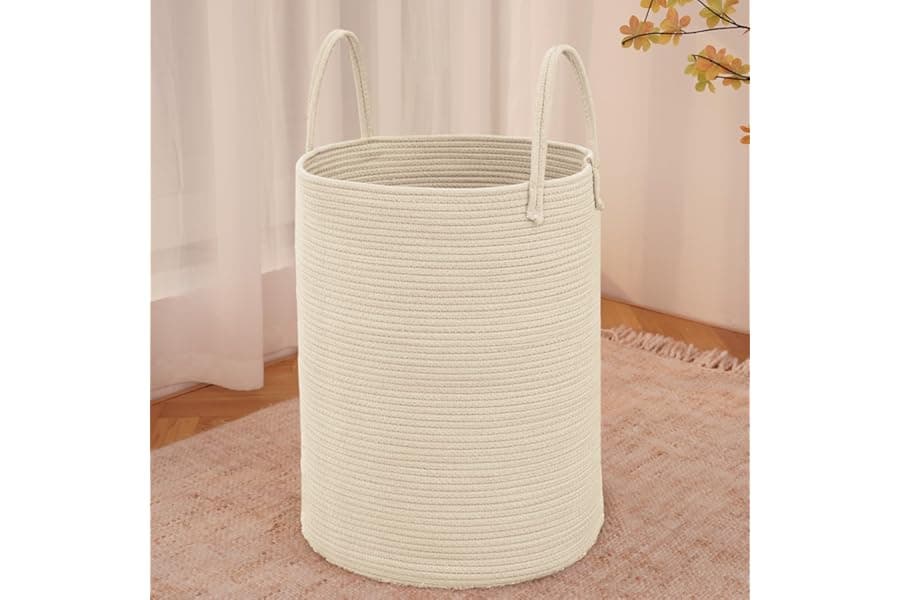 Woven Laundry Basket for Nurseries and Bedrooms