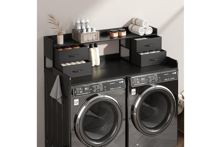 Countertop Washer Dryer Topper with Storage Shelf
