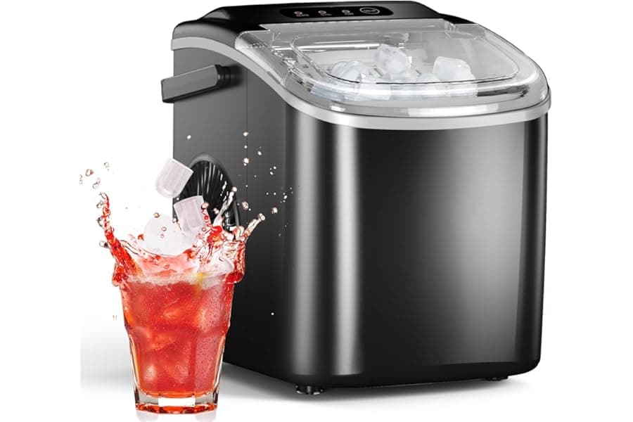 Efficient Countertop Ice Maker - 26.6 Lbs/Day