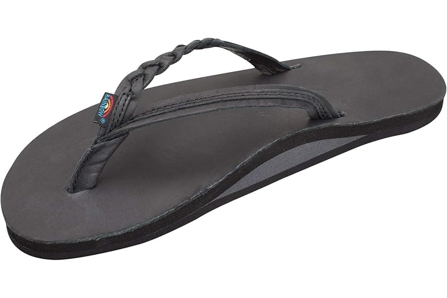 Women's Braided Leather Sandals with Single Strap