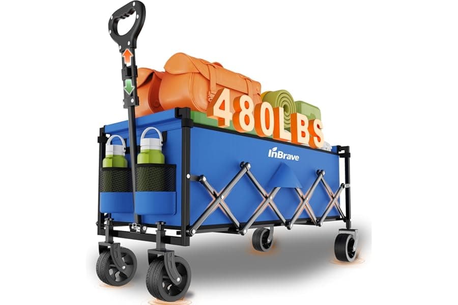 Heavy Duty Collapsible Wagon Cart - 480LBS