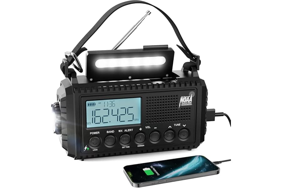 Emergency Radio with Solar Power & Hand Crank