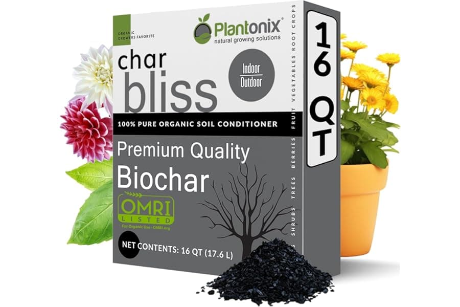 Organic Biochar Soil Amendment for Plants & Gardens