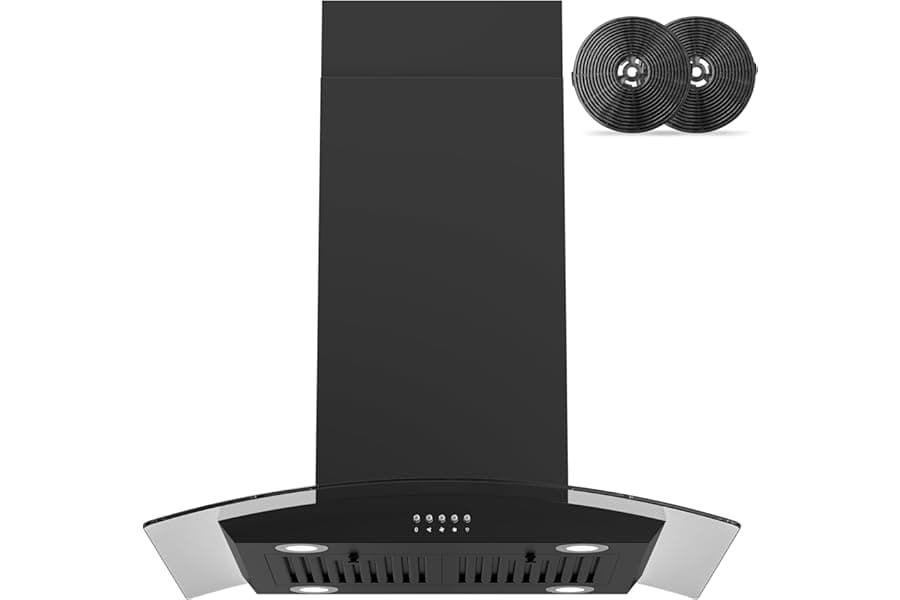 Island Mount Range Hood 30 inch: 700 CFM Convertible