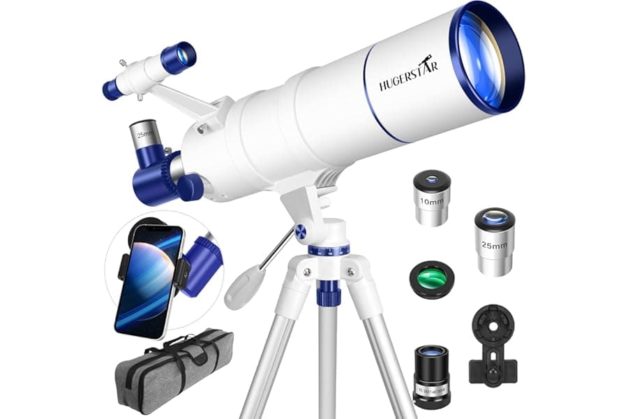 High-Powered Refractor Telescope for Stargazing