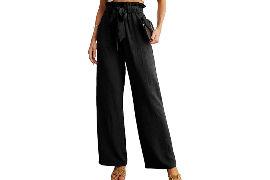 Women's High Waist Wide Leg Pants with Pockets