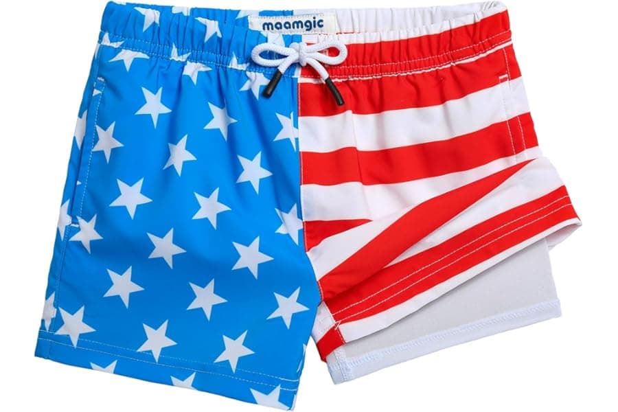Boys Swim Trunks with Compression Liner
