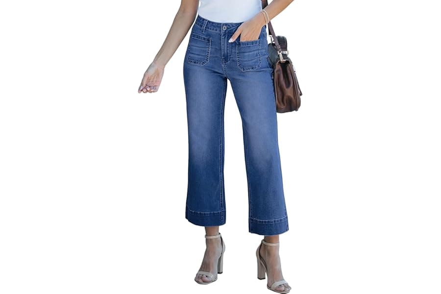 Wide Leg Flare Jeans High Waisted