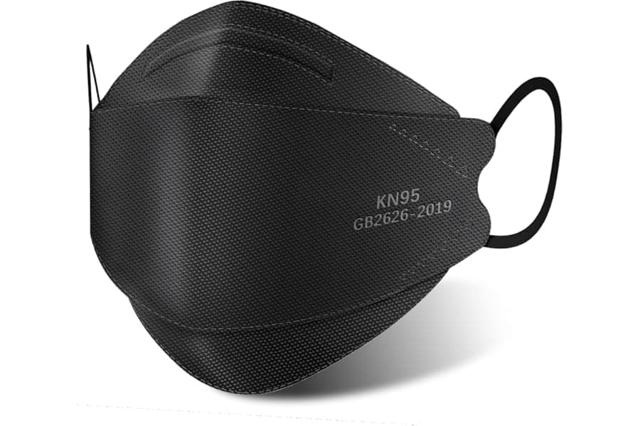 50-Pack 5-Ply Black Disposable Masks for PM 2.5 Protection