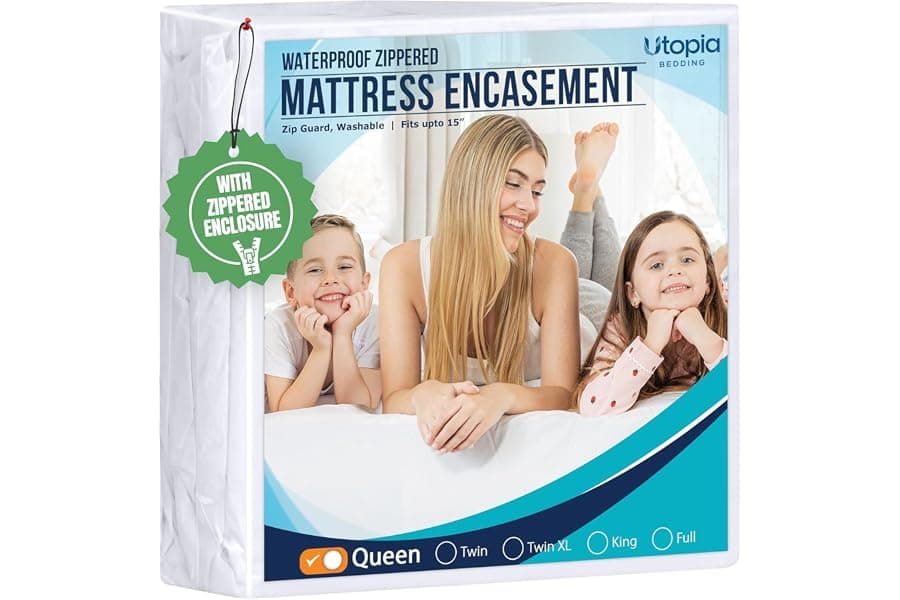 Queen Size Waterproof Mattress Protector with Zipper