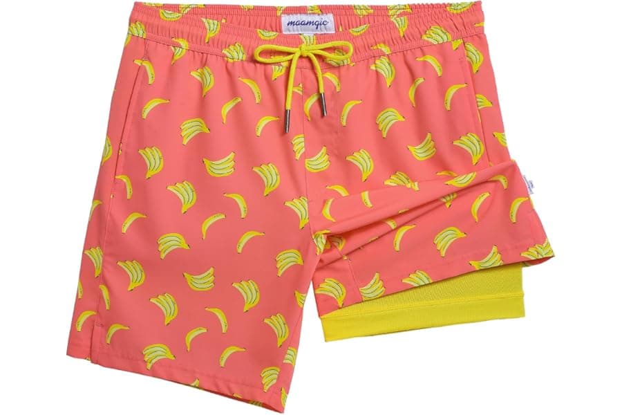 Men's Swim Trunks with Compression Liner 7 Inch