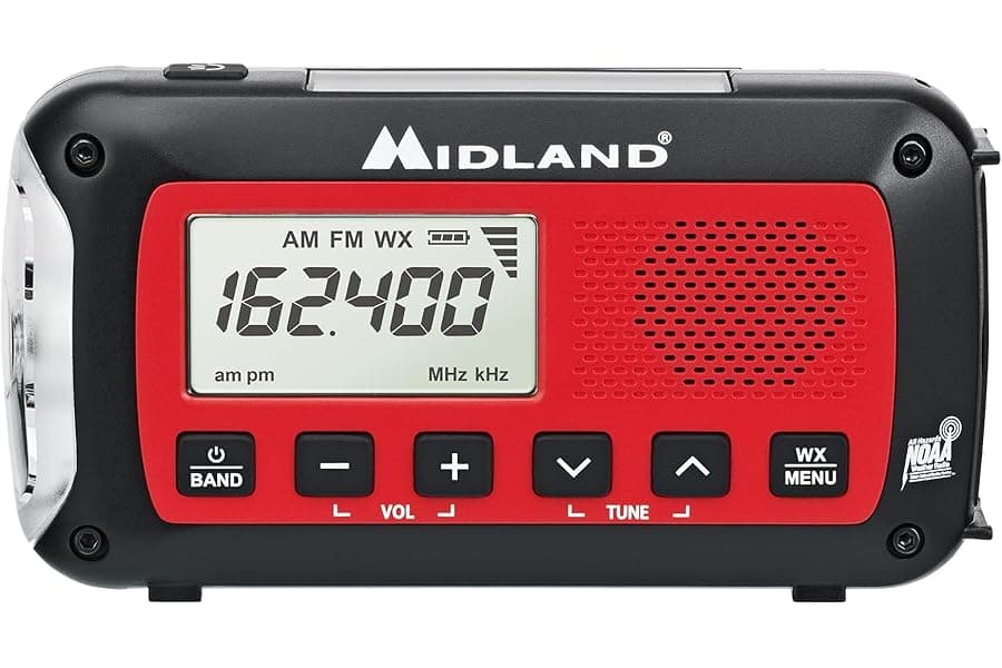 Emergency Weather Radio with Flashlight & SOS Alerts