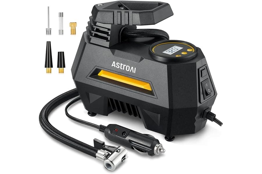 Portable Tire Inflator with Digital Gauge & LED Light