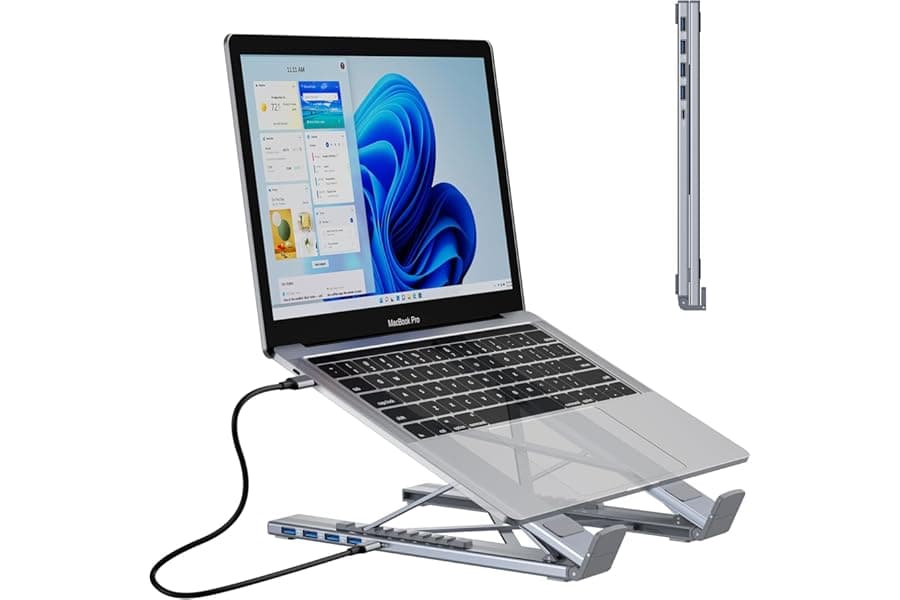 USB-C Hub Portable Laptop Stand - 4-Port