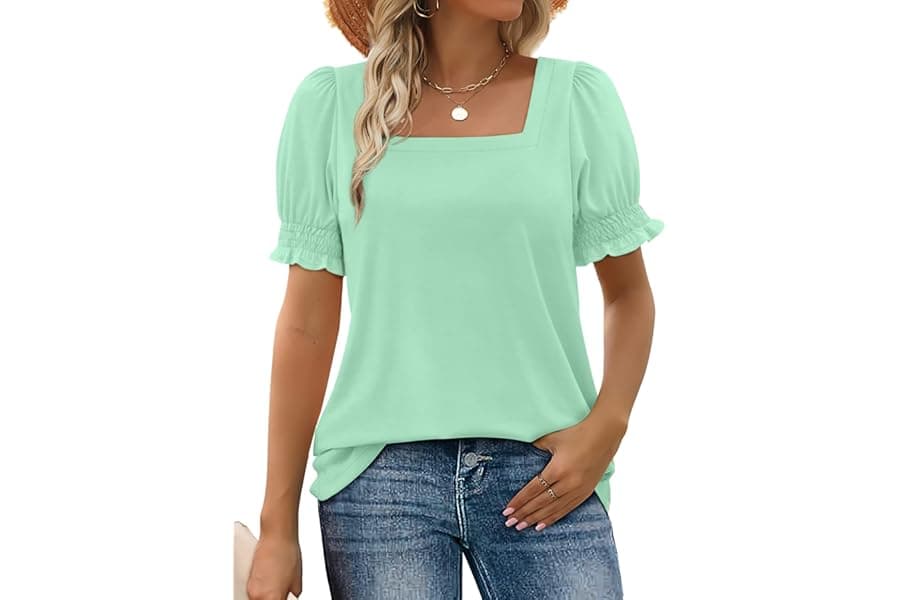 Best Square Neck Ruffle Sleeve Tops for Women 2026