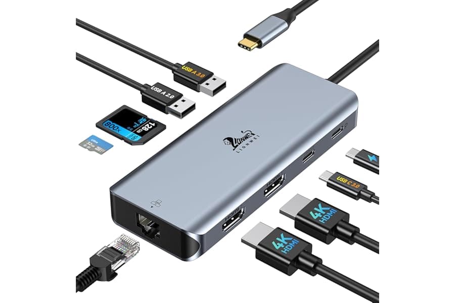 9-in-1 Laptop Docking Station: 100W PD, Dual HDMI