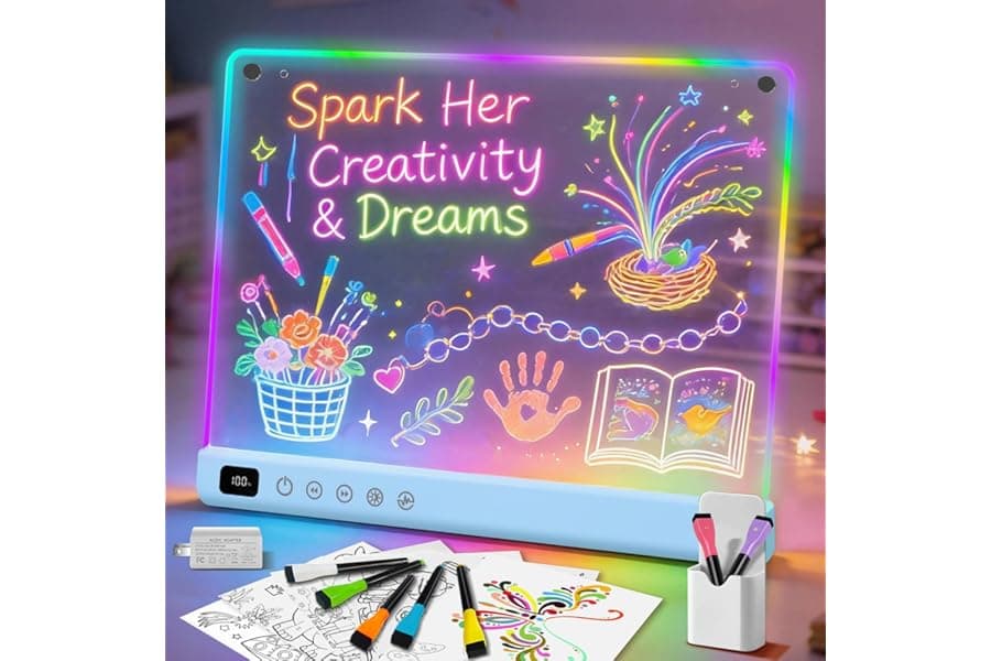LED Drawing Board for Kids - Reusable Glow Tablet