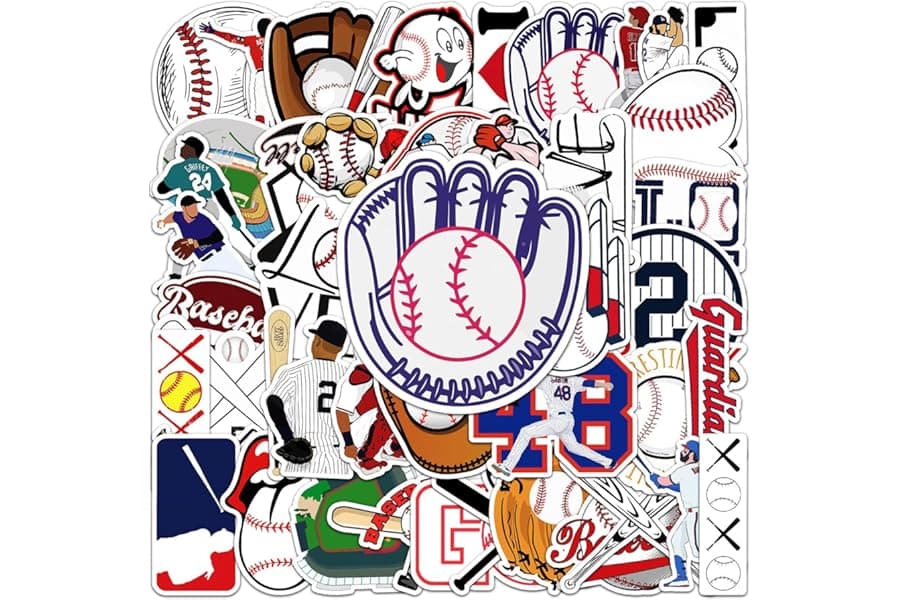 50pcs Waterproof Baseball Stickers for All Ages