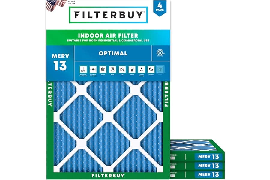 MERV 13 Smoke & Allergy Defense Air Filters 8x14x1