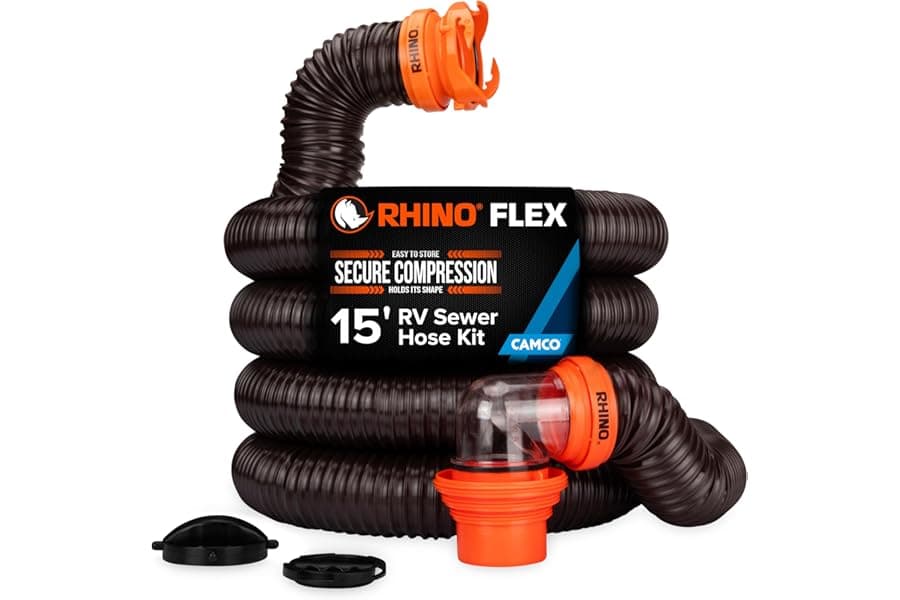 15-Foot Sewer Hose Kit for RV Travel