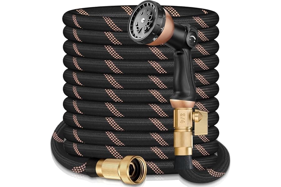 Ultra-Lightweight 50FT Garden Hose with 10-Function Nozzle