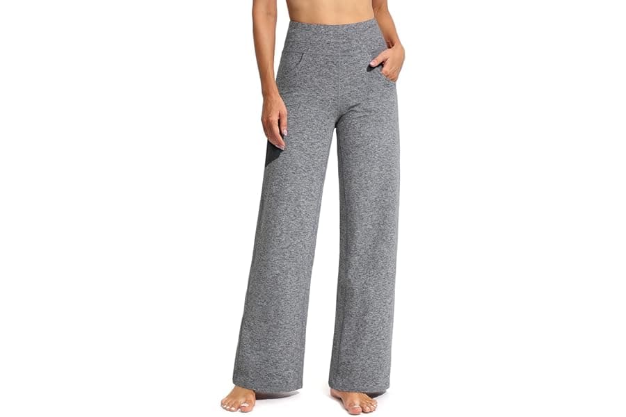 Wide Leg Yoga Pants with Pockets for Women