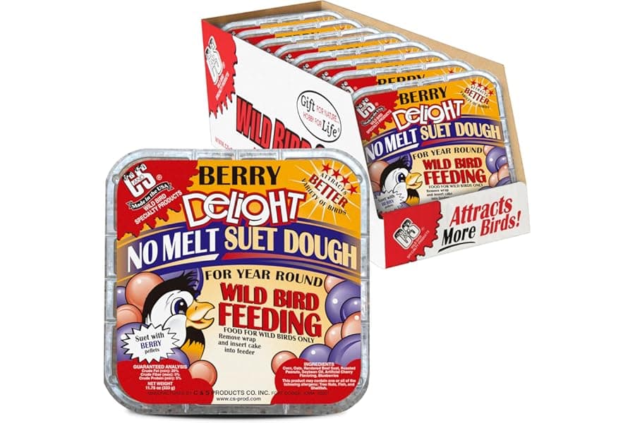 Premium No Melt Suet Cakes for Wild Birds - 8 Pack