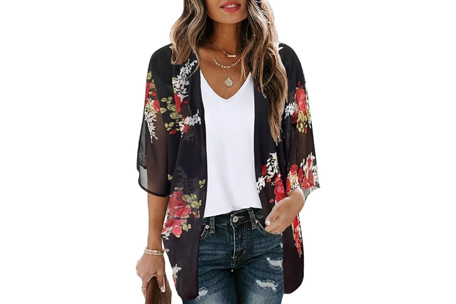 Best Floral Puff Sleeve Kimono Cardigan for Women 2026