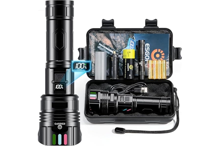 Ultra Bright 100000 Lumens Rechargeable LED Flashlight