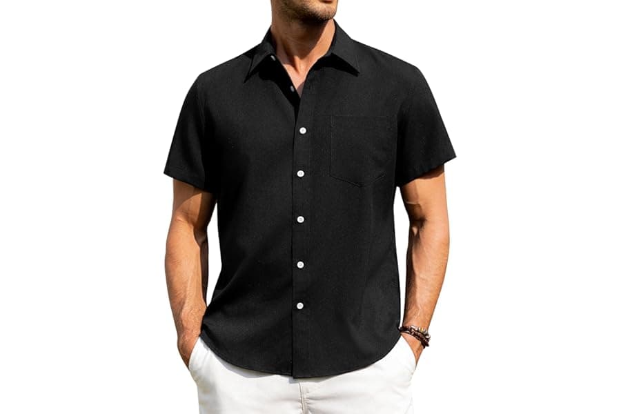Lightweight Linen Button Down Shirts for Men