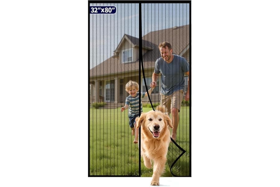 Retractable Magnetic Screen Door 32x80in