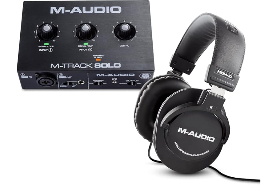 USB Audio Interface and Studio Headphones Bundle